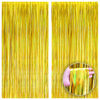 Picture of KatchOn, Holographic Gold Fringe Curtain Backdrop - XtraLarge, 6.4x8 Feet Pack of 2 | Holographic Gold Foil Curtain, Gold Streamers Party Decorations | Gold Backdrop for Graduation Party Decorations