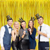 Picture of KatchOn, Holographic Gold Fringe Curtain Backdrop - XtraLarge, 6.4x8 Feet Pack of 2 | Holographic Gold Foil Curtain, Gold Streamers Party Decorations | Gold Backdrop for Graduation Party Decorations