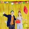 Picture of KatchOn, Holographic Gold Fringe Curtain Backdrop - XtraLarge, 6.4x8 Feet Pack of 2 | Holographic Gold Foil Curtain, Gold Streamers Party Decorations | Gold Backdrop for Graduation Party Decorations