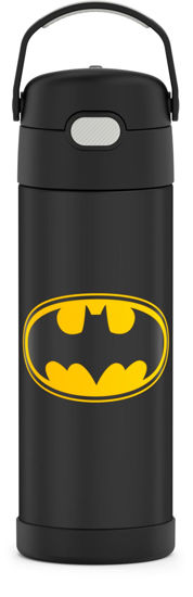 Picture of THERMOS FUNTAINER 16 Ounce Stainless Steel Vacuum Insulated Bottle with Wide Spout Lid, BATMAN