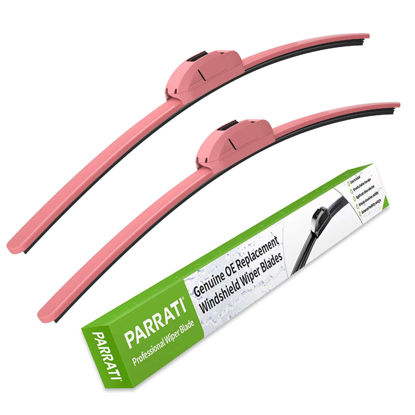 Picture of OEM QUALITY 13" + 13" PARRATI Premium All-Season Pink Windshield Wiper Blades (Set of 2)