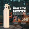 Picture of IRON °FLASK Sports Water Bottle - 3 Lids (Narrow Spout Lid) Leak Proof Vacuum Insulated Stainless Steel - Hot & Cold Double Walled Insulated Thermos, Durable Metal Canteen - Sand, 24 Oz