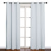 Picture of NICETOWN Easy Care Solid Thermal Insulated Grommet Room Darkening Curtains/Drapes for Bedroom (2 Panels, 42 by 84, Light Grey-Greyish White)