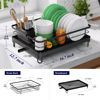 Picture of Kitsure Dish Drying Rack- Space-Saving Dish Rack, Dish Racks for Kitchen Counter, Stainless Steel Kitchen Drying Rack with a Cutlery Holder, 12.7''W x 16.7''L, Black