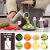 Picture of Cambom Rotary Cheese Grater Hand Crank Cheese Shredder for Fresh Cheese, Vegetable, Nuts,Non-slip Suction Base, Free Cleaning Brush Three Blades, Coffe Color