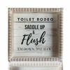 Picture of Boho Farmhouse Wooden Framed Bathroom Decor Signs, Funny Restroom Decorative Plaque Small Cute, Toilet Rules Shelf Decoration (Toilet Rodeo)