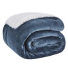 Picture of Bedsure Sherpa Fleece Throw Blanket for Couch - Thick and Warm, Soft Fuzzy Plush Throw Blanket for Winter, Slate Blue, 50x60 Inches