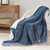 Picture of Bedsure Sherpa Fleece Throw Blanket for Couch - Thick and Warm, Soft Fuzzy Plush Throw Blanket for Winter, Slate Blue, 50x60 Inches