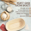 Picture of Superbaking Banneton Bread Proofing Basket Gift Set for Bakers, Oval 10" Sourdough Proofing Basket for Bread Making Tools Supplies, Banneton Basket Sourdough Bread Baking Supplies, Artisan Bread Kit