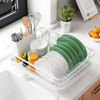 Picture of Kitsure Dish Drying Rack- Space-Saving Dish Rack, Dish Racks for Kitchen Counter, Stainless Steel Kitchen Drying Rack with a Cutlery Holder, 12''W x 15''L, White