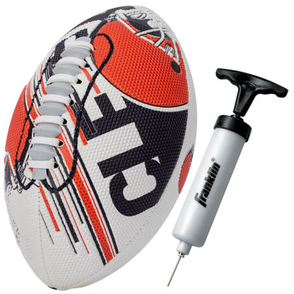 Picture of Franklin Sports NFL Cleveland Browns Football - Youth Mini Football - 8.5" Football- SPACELACE Easy Grip Texture- Perfect for Kids !
