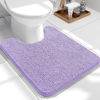 Picture of OLANLY Toilet Rugs U-Shaped 24x20, Extra Soft Absorbent Chenille Contour Bathroom Rugs for Toilet, Dry Quickly, Machine Washable, Non-Slip Toilet Bath Mat, Lavender