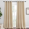 Picture of NICETOWN Bedroom Room Darkening Curtains - Triple Weave Microfiber Grommet Top Thermal Insulated Solid Room Darkening Panels/Drapes for Kid's Room (Biscotti Beige, 1 Pair, 55 inches by 96 Inch)