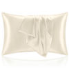 Picture of BEDELITE Satin Pillowcase for Hair and Skin, Super Soft and Cooling Similar to Silk Pillow Cases 2 Pack with Envelope Closure, Gift for Women Men(20"x26" Standard Size, Beige)