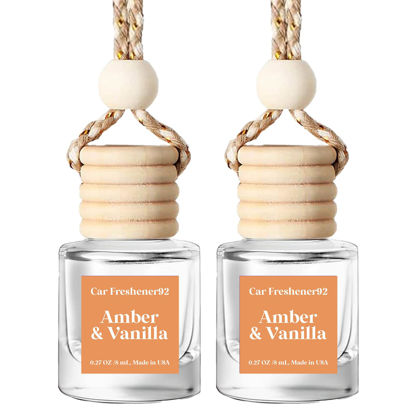 Picture of HoogaLife Car Air Freshener Diffuser - Revitalize Your Drive with Hanging Air Freshener Diffuser Aromatic Bliss On The Go(Amber & Vanilla)