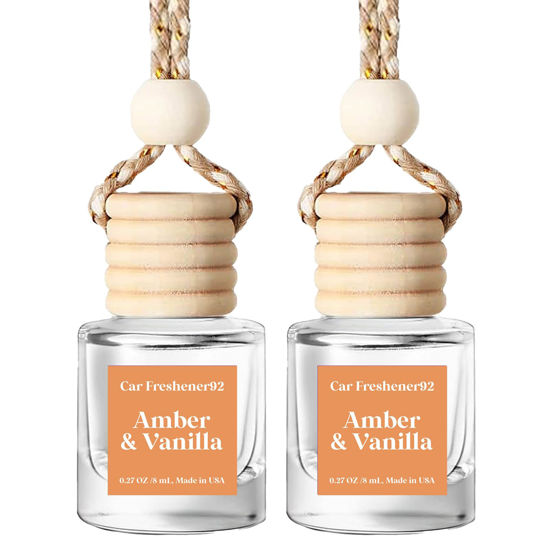 Picture of HoogaLife Car Air Freshener Diffuser - Revitalize Your Drive with Hanging Air Freshener Diffuser Aromatic Bliss On The Go(Amber & Vanilla)