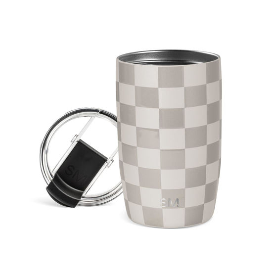 Picture of Simple Modern Travel Coffee Mug Tumbler with Flip Lid | Reusable Insulated Stainless Steel Cold Brew Iced Coffee Cup Thermos | Gifts for Women Men Him Her | Voyager Collection | 12oz | Checkmate