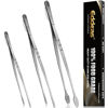 Picture of Eddeas Kitchen Tweezers Tongs, Cooking Tweezers Stainless Steel - 3 Size 12'' 10'' & 8 inch Ideal for Meat, pasta, plating and pinching delicate small pieces of food, Set of 3