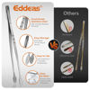 Picture of Eddeas Kitchen Tweezers Tongs, Cooking Tweezers Stainless Steel - 3 Size 12'' 10'' & 8 inch Ideal for Meat, pasta, plating and pinching delicate small pieces of food, Set of 3