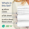 Picture of Extra Deep Full Sheet Set - 6 Piece Breathable & Cooling Sheets - Hotel Luxury Bedding Set w/18-24 Inch Extra Deep Pockets - Easy & Secure Fit - Super Soft, Wrinkle Free and Comfy - White, Full Size