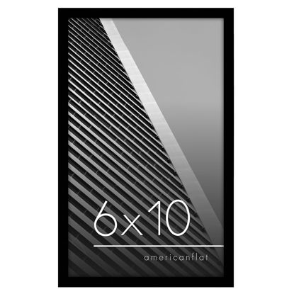 Picture of Americanflat 6x10 Picture Frame in Black - Thin Border Photo Frame with Shatter-Resistant Glass, Hanging Hardware, and Built-in Easel for Horizontal or Vertical Display Formats for Wall or Tabletop