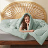 Picture of Bedsure Comforter Duvet Insert - Quilted Comforters King Size, All Season Duvet, Down Alternative Bedding, with 8 Tabs, Gifts for Women/Men, Sage Green, King 90 x 102 Inches