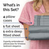 Picture of Extra Deep King Sheet Set - 6 Piece Breathable & Cooling Sheets - Hotel Luxury Bedding Set with 18-24 Inch Extra Deep Pockets - Easy Fit - Super Soft, Wrinkle Free and Comfy - Steel Blue, King Size