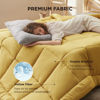 Picture of Bedsure Comforter Duvet Insert - Quilted Comforters Queen Size, All Season Duvet, Down Alternative Bedding, with 8 Tabs, Gifts for Women/Men, Mustard Yellow, Queen 88 x 88 Inches