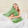 Picture of BEDELITE Satin Silk Body Pillow Pillowcase for Hair and Skin, Premium and Silky Sage Green Long Body Pillow Case Cover 20x54 with Envelope Closure