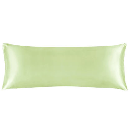 Picture of BEDELITE Satin Silk Body Pillow Pillowcase for Hair and Skin, Premium and Silky Gleam Long Body Pillow Case Cover 20x54 with Envelope Closure