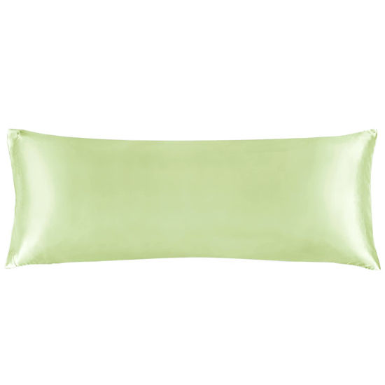 Picture of BEDELITE Satin Silk Body Pillow Pillowcase for Hair and Skin, Premium and Silky Gleam Long Body Pillow Case Cover 20x54 with Envelope Closure