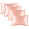Picture of BEDELITE Satin Pillowcase for Hair and Skin, Super Soft Similar to Silk Pillow Cases 4 Pack with Envelope Closure, Cooling Pillowcases for Women Men (20"x30" Queen Size, Coral)