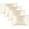 Picture of BEDELITE Satin Pillowcase for Hair and Skin, Super Soft Similar to Silk Pillow Cases 4 Pack with Envelope Closure, Cooling Pillowcases for Women Men (20"x30" Queen Size, Beige)