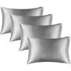 Picture of BEDELITE Satin Pillowcase for Hair and Skin, Super Soft Similar to Silk Pillow Cases 4 Pack with Envelope Closure, Cooling Pillowcases for Women Men (20"x26" Standard Size, Grey)