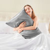Picture of BEDELITE Satin Pillowcase for Hair and Skin, Super Soft Similar to Silk Pillow Cases 4 Pack with Envelope Closure, Cooling Pillowcases for Women Men (20"x26" Standard Size, Grey)