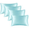 Picture of BEDELITE Satin Pillowcase for Hair and Skin, Super Soft Similar to Silk Pillow Cases 4 Pack with Envelope Closure, Cooling Pillowcases for Women Men (20"x26" Standard Size, Blue)