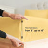 Picture of Cal King Size Fitted Bed Sheet - Hotel Luxury Single Fitted Sheet Only - Fits Mattress Up to 16" - Extra Soft, Wrinkle Free, Breathable Sheet for Women, Men, Kids & Teens - Yellow Single Fitted Sheet
