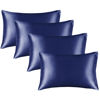 Picture of BEDELITE Satin Pillowcase for Hair and Skin, Super Soft Similar to Silk Pillow Cases 4 Pack with Envelope Closure, Cooling Pillowcases for Women Men (20"x26" Standard Size, Navy)