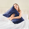 Picture of BEDELITE Satin Pillowcase for Hair and Skin, Super Soft Similar to Silk Pillow Cases 4 Pack with Envelope Closure, Cooling Pillowcases for Women Men (20"x30" Queen Size, Navy)