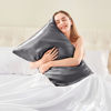 Picture of BEDELITE Satin Silk Body Pillow Pillowcase for Hair and Skin, Premium and Silky Dark Grey Long Body Pillow Case Cover 20x54 with Envelope Closure