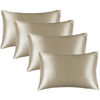 Picture of BEDELITE Satin Pillowcase for Hair and Skin, Super Soft Similar to Silk Pillow Cases 4 Pack with Envelope Closure, Cooling Pillowcases for Women Men (20"x26" Standard Size, Taupe)