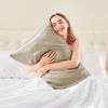 Picture of BEDELITE Satin Pillowcase for Hair and Skin, Super Soft Similar to Silk Pillow Cases 4 Pack with Envelope Closure, Cooling Pillowcases for Women Men (20"x30" Queen Size, Taupe)
