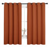 Picture of NICETOWN Halloween Blackout Curtain Panels for Girls Room, Nursery Essential Thermal Insulated Solid Grommet Top Blackout Drapes (Burnt Orange, 1 Pair, 55 x 68 inches)
