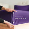 Picture of Split King Size Fitted Bed Sheet - Hotel Luxury Single Fitted Sheet Only - Fits Mattress Up to 16" - Soft, Wrinkle Free, Breathable Sheet for Women, Men, Kids & Teens - Purple Single Fitted Sheet