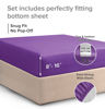 Picture of Split King Size Fitted Bed Sheet - Hotel Luxury Single Fitted Sheet Only - Fits Mattress Up to 16" - Soft, Wrinkle Free, Breathable Sheet for Women, Men, Kids & Teens - Purple Single Fitted Sheet