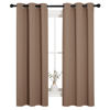 Picture of NICETOWN Blackout Window Curtains and Drapes for Kitchen, Window Treatment Thermal Insulated Solid Grommet Blackout Drapery Panels (Set of 2 Panels, 34 by 63 Inch, Cappuccino)