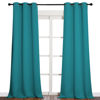 Picture of NICETOWN Room Darkening Curtains 90 inch Length 2 Panels, Thermal Insulated Grommet Blackout Curtains for Modern Casual Elegant Bedroom Kids Room Theme Decoration (Peacock Teal, 2 Pieces, W42)
