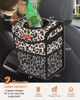 Picture of Pritent Car Trash Can with Lid, Cute Leakproof Car Trash Garbage Bag Hanging Vehicle Trash Bin Small Portable Automotive Garbage Cans Organizer for Back/Front Seat(Trapezoid,Leopard