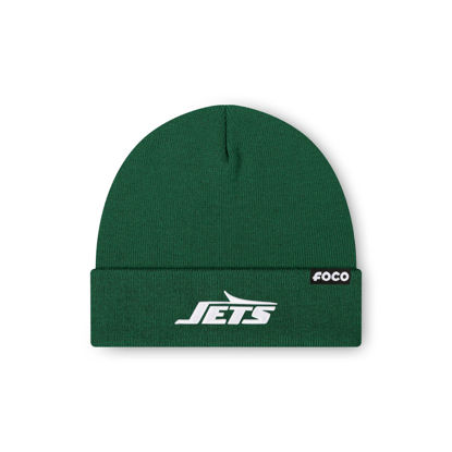 Picture of FOCO Men's New York Jets NFL Logo Basic Beanie Hat, Team Color