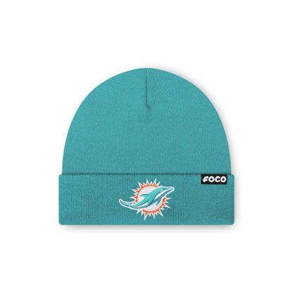 Picture of FOCO Men's Miami Dolphins NFL Logo Basic Beanie Hat, Team Color